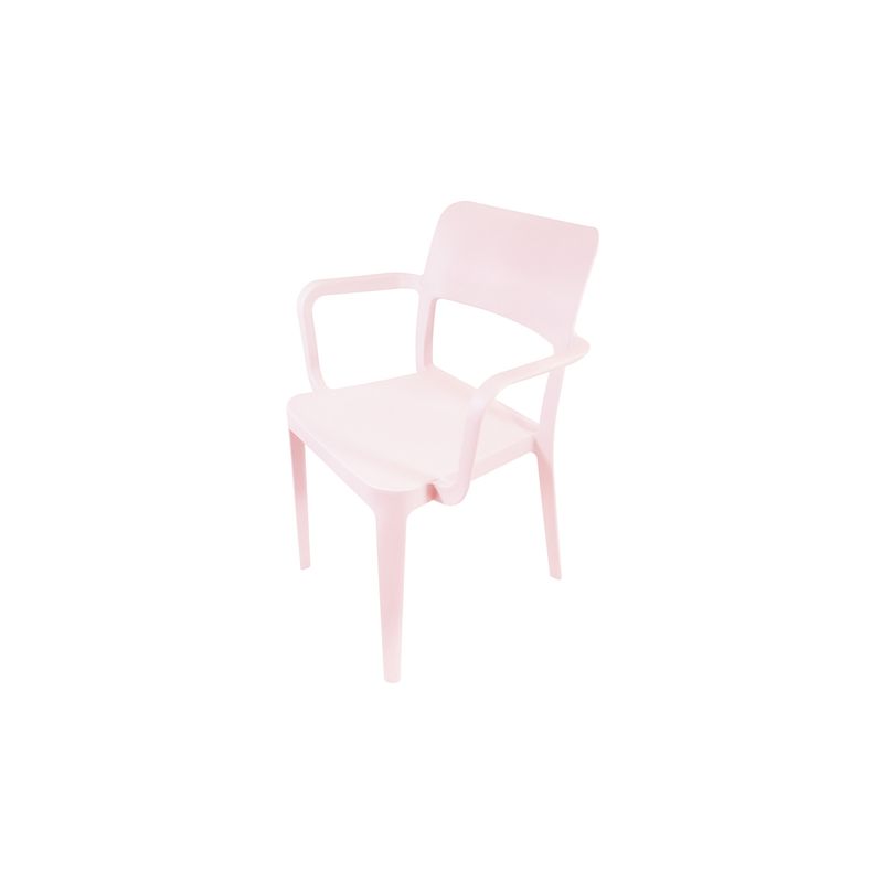 DVP - Silla Plástica Minimal con Apoya Brazos Rosa DVP