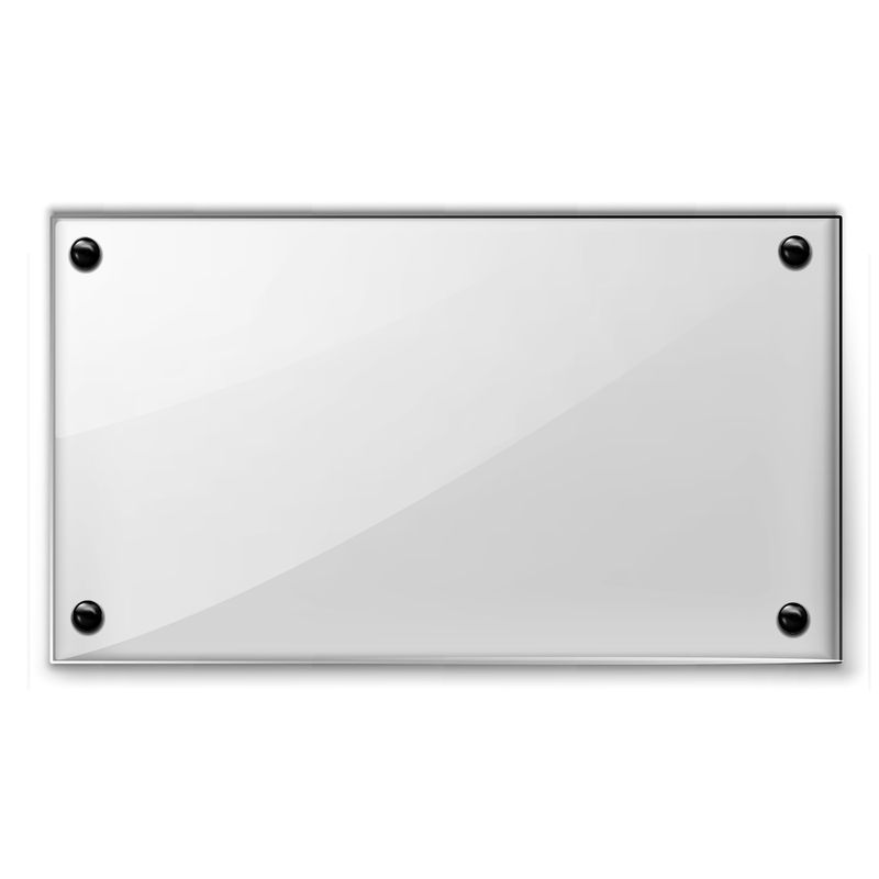 WINKO - Pizarra transparente 80x60 cm - Vidrio templado 6mm - Herrajes negros
