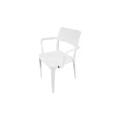 DVP - Silla Plástica Minimal con Apoya Brazos Blanco