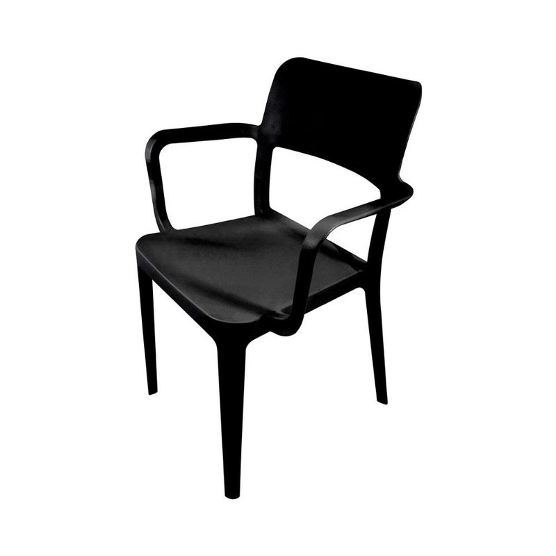 DVP - Silla Plástica Minimal con Apoya Brazos Negro DVP