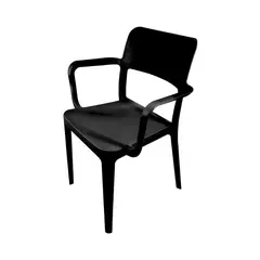 DVP - Silla Plástica Minimal con Apoya Brazos Negro