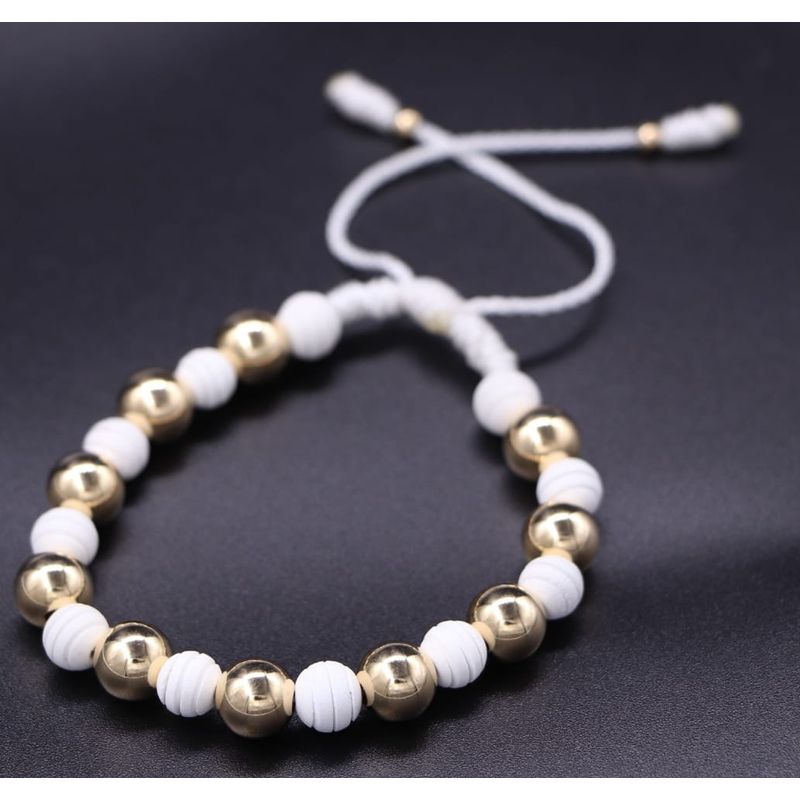 GENERICO - Pulsera Blanco en oro laminado de 18k