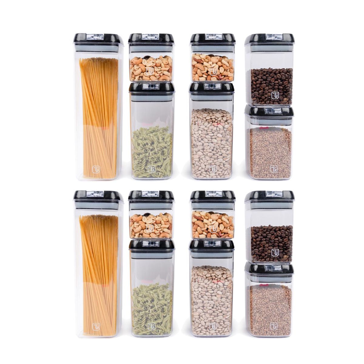 SIMPLIT - Pack 14 Contenedores Herméticos Plástico Negro Simplit