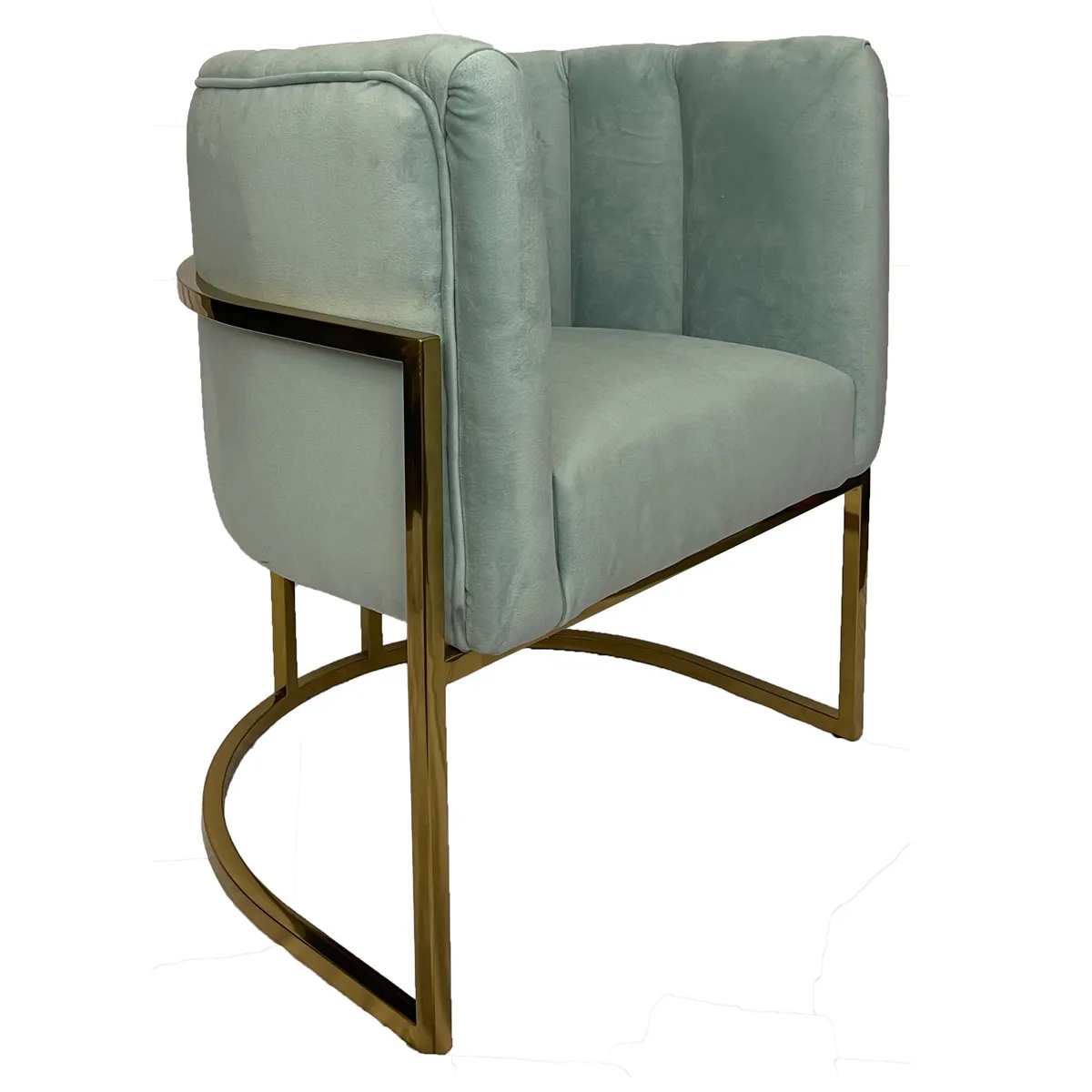 WALTHER - Poltrona Gisel Dore felpa verde agua