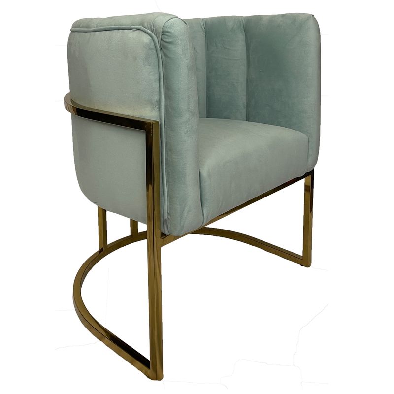 WALTHER - Poltrona Gisel Dore felpa verde agua