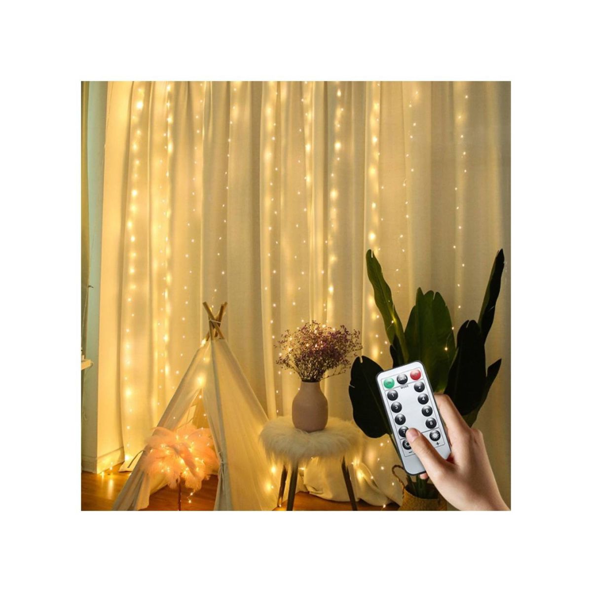 U BUY - Cortinas Serie Luces 300 Led Decorativas Usb 8 Modelo 3x3m
