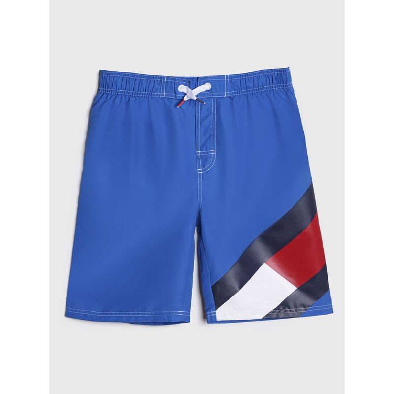 TOMMY HILFIGER - Traje De Baño Con Logo Flag Azul Tommy Hilfiger Niño
