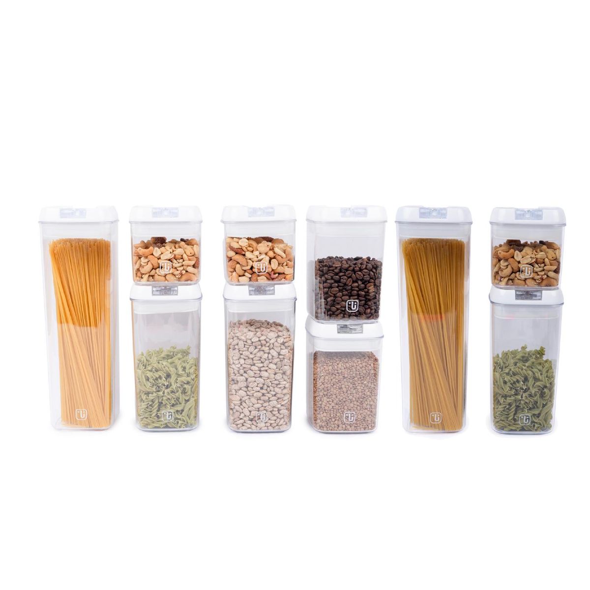 SIMPLIT - Pack 10 Contenedores Herméticos Plástico Blanco Simplit