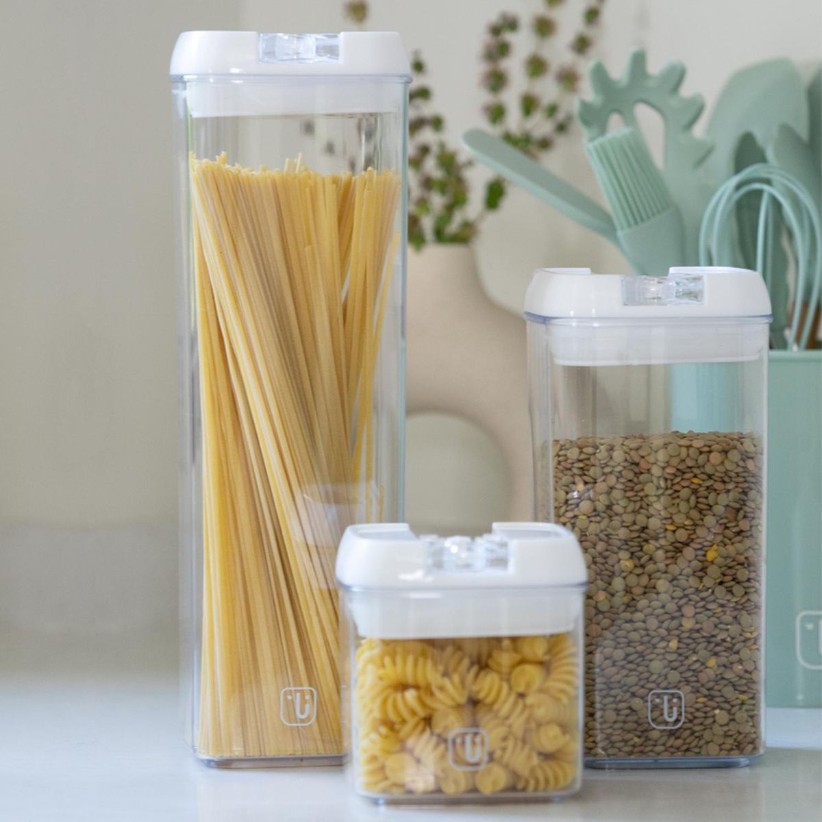 SIMPLIT - Pack 10 Contenedores Herméticos Plástico Blanco Simplit