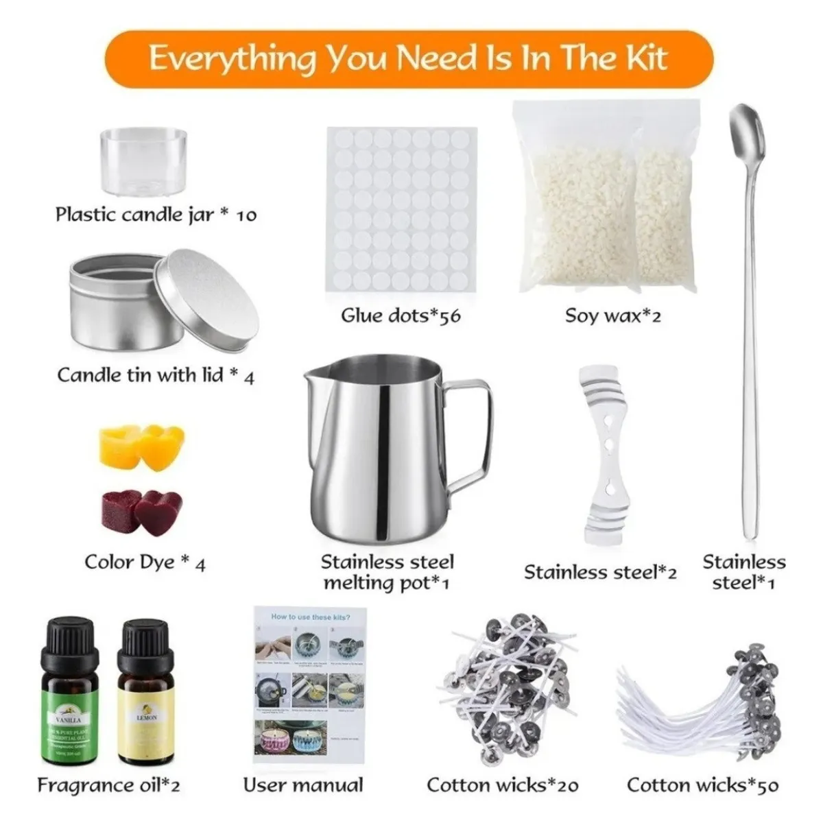 U BUY - Kit De Fabricación De Velas Para Principiantes, 153 Piezas