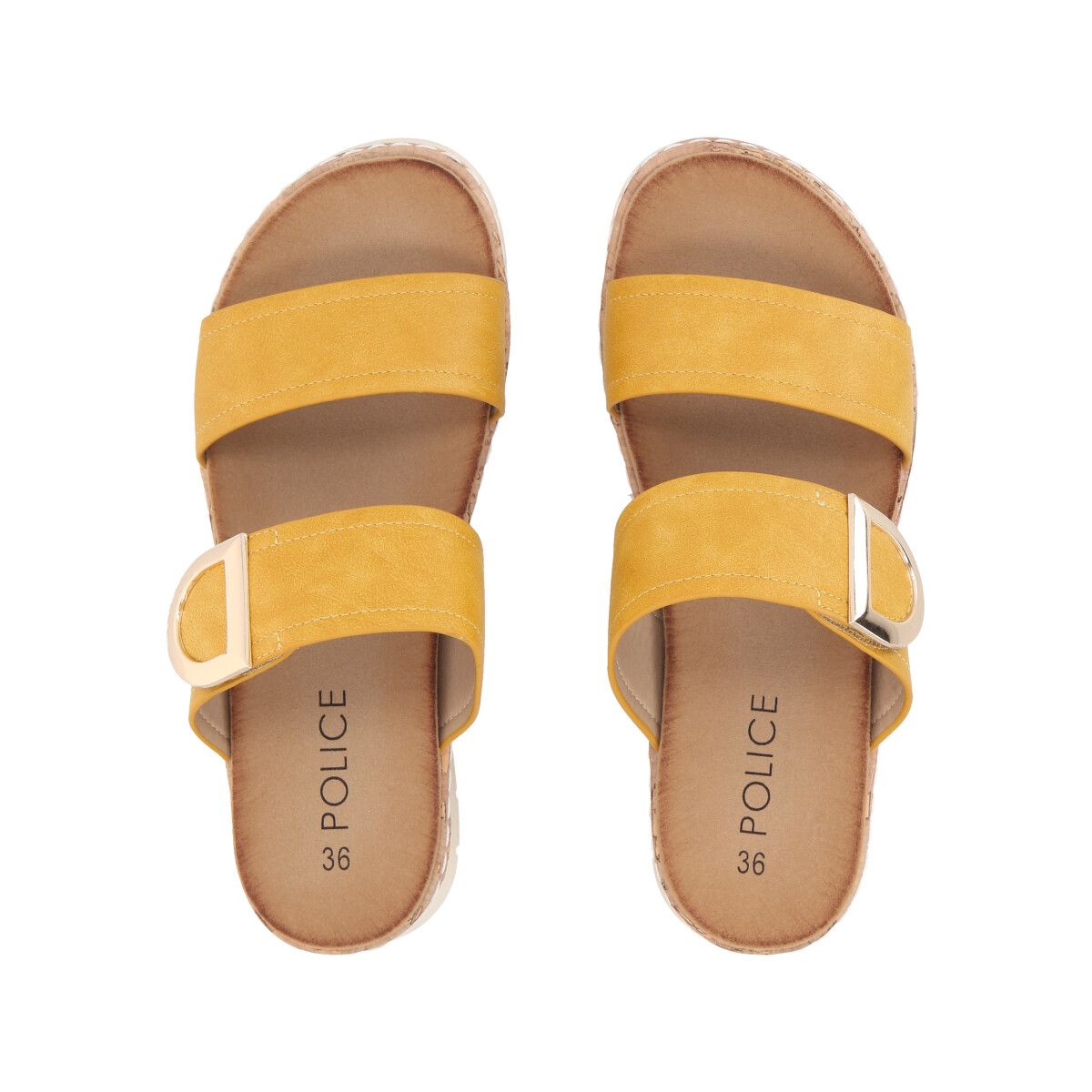 POLICE - Sandalia Mujer Mostaza Plataforma Kathe Police