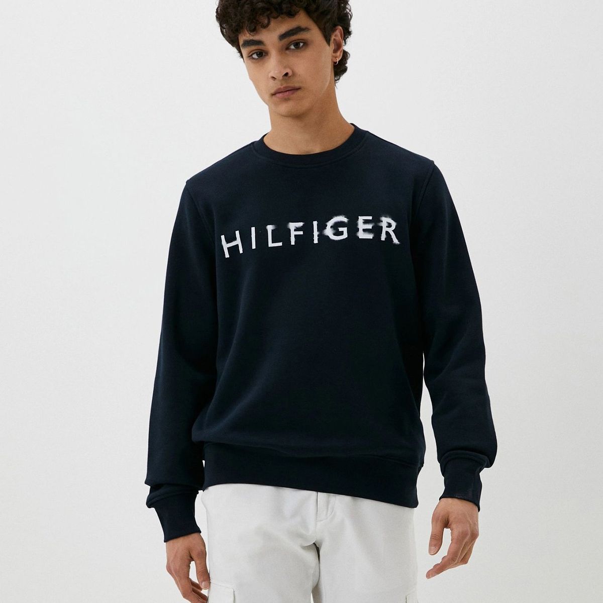 TOMMY HILFIGER - Polerón Con Logo Artístico Azul Tommy Hilfiger