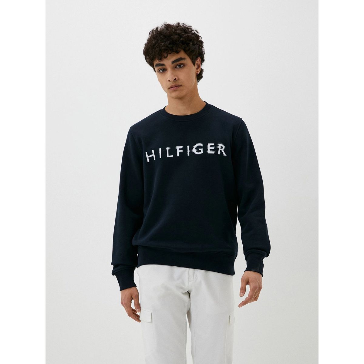 TOMMY HILFIGER - Polerón Con Logo Artístico Azul Tommy Hilfiger