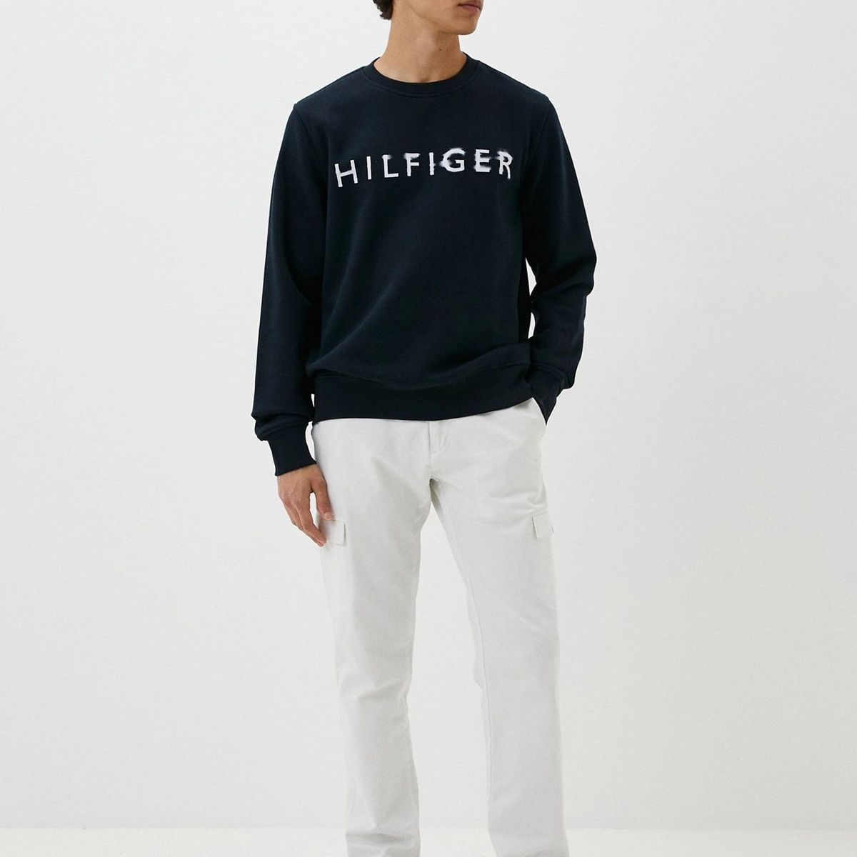 TOMMY HILFIGER - Polerón Con Logo Artístico Azul Tommy Hilfiger