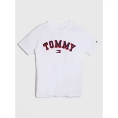 TOMMY HILFIGER - Polera Con Logo Circular Blanco Niño