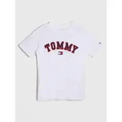 TOMMY HILFIGER - Polera Con Logo Circular Blanco Niño