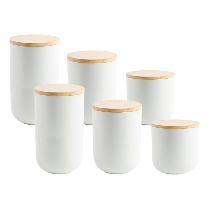 SIMPLIT - Pack 6 Contenedores Herméticos Cerámica Blanco Simplit