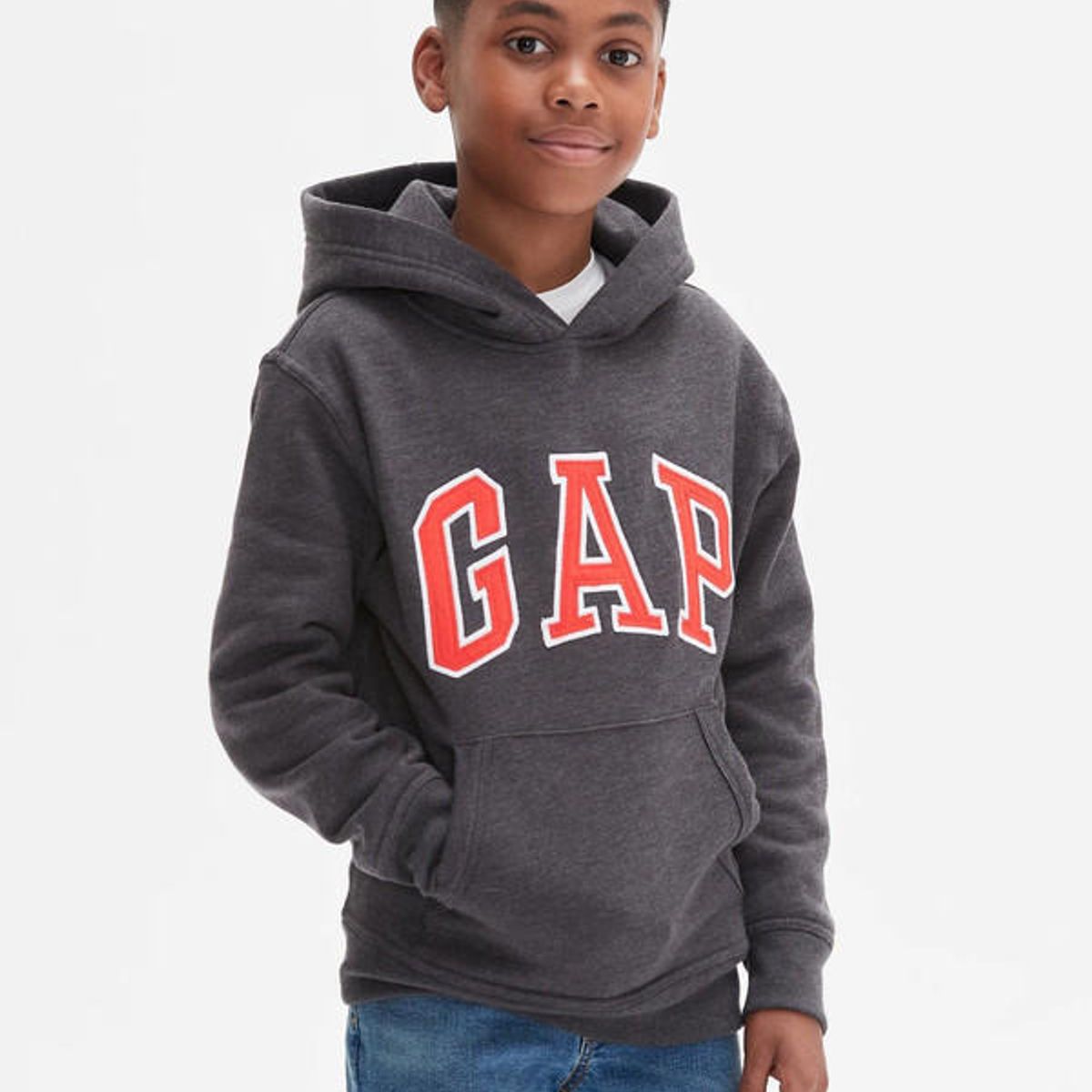 GAP - Polerón Gorro Logo Gris GAP