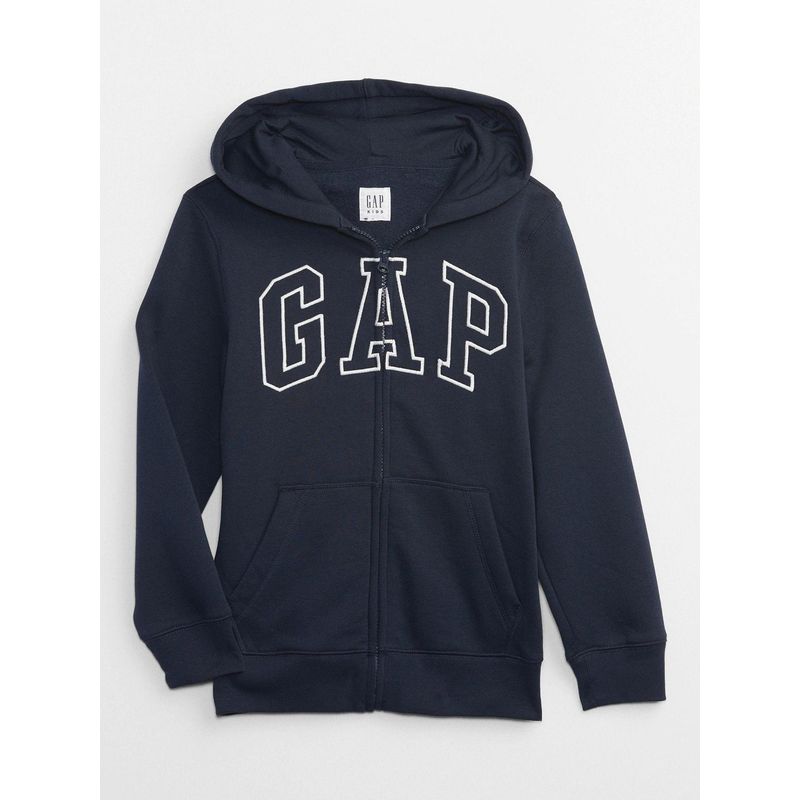 GAP - Poleron Liso Con Cierre Logo Azul GAP