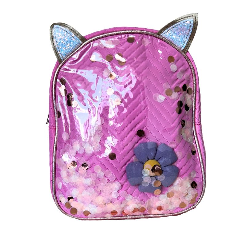 AMANDA - Mochila Bolso de Niña Escolar con Brillo modelo gatito