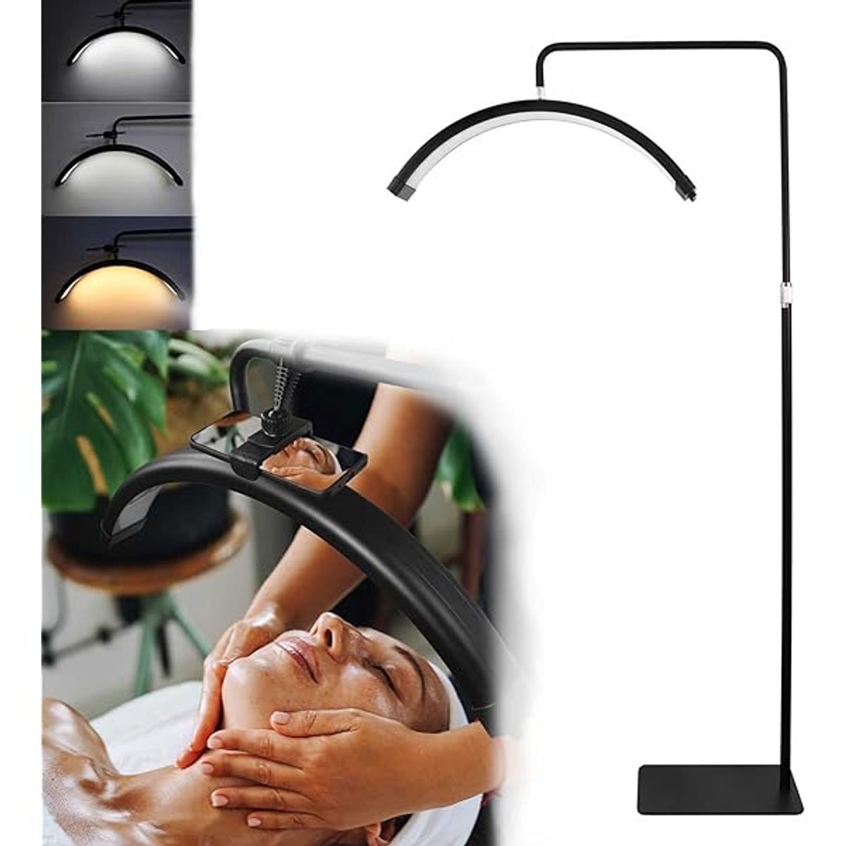 GENERICO - Lampara Led Media Luna Estética Para Pestañas Cejas Cutis Negro