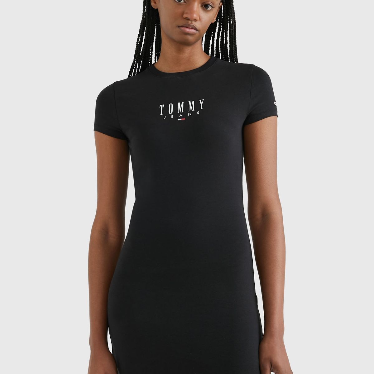 TOMMY HILFIGER - Vestido Logo Print Negro Tommy Jeans
