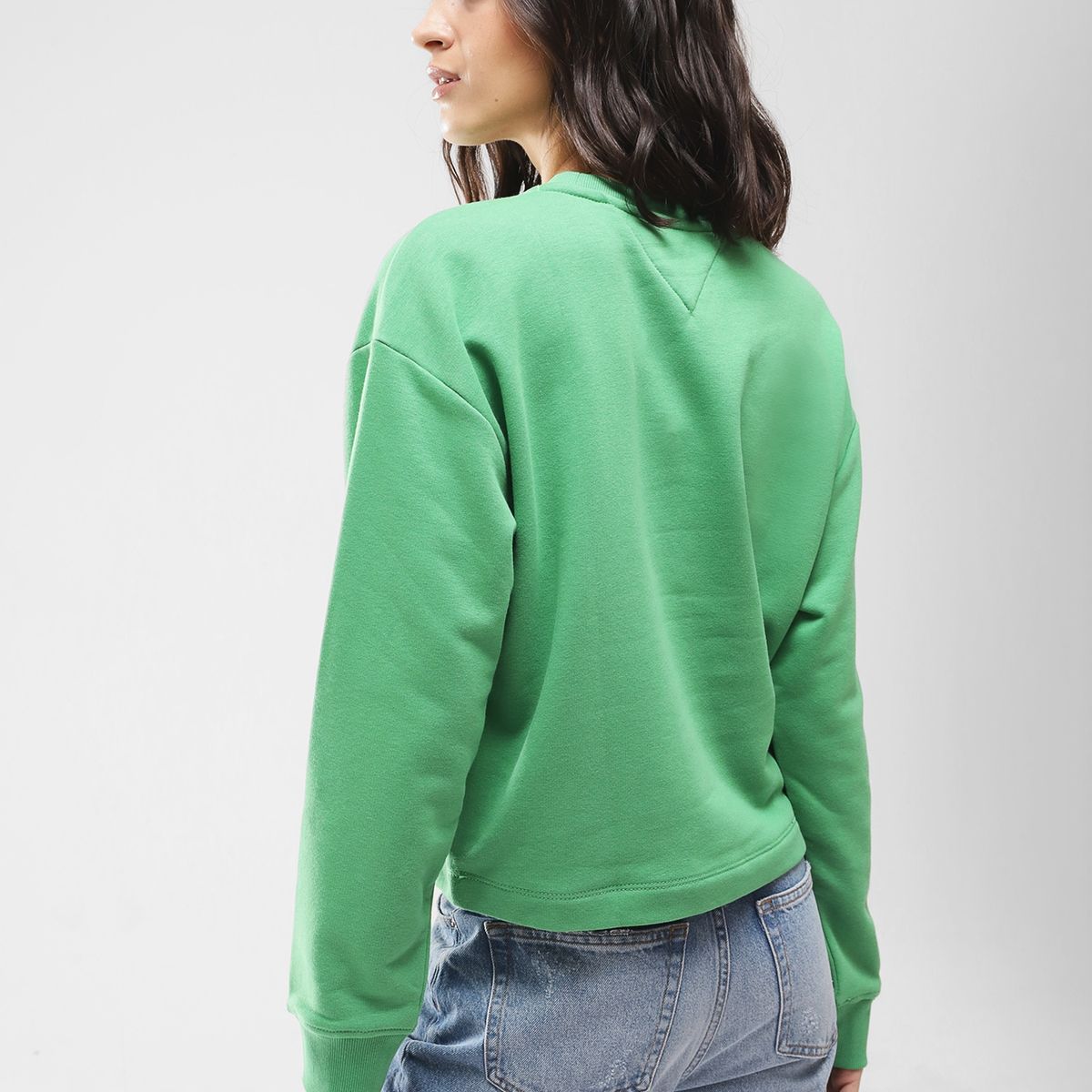 TOMMY HILFIGER - Polerón Relaxed Essential Logo Verde Tommy Jeans