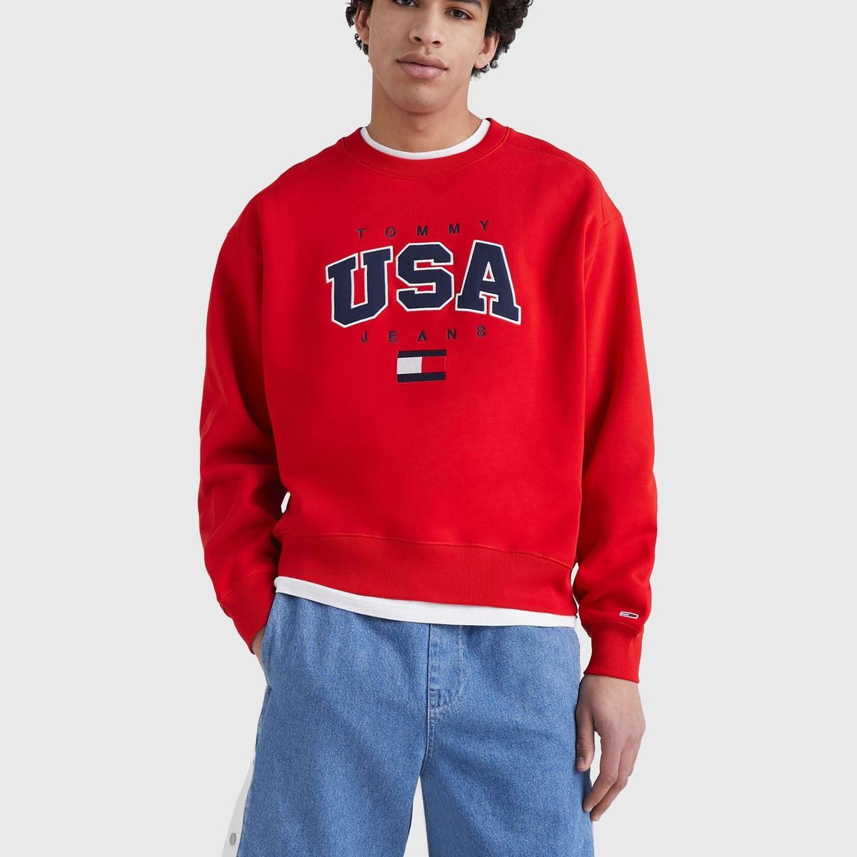 TOMMY HILFIGER - Polerón Relaxed Modern Con Logo Rojo Tommy Jeans