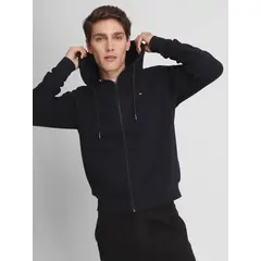 TOMMY HILFIGER - Polerón Hoodie Con Cierre Logo Azul
