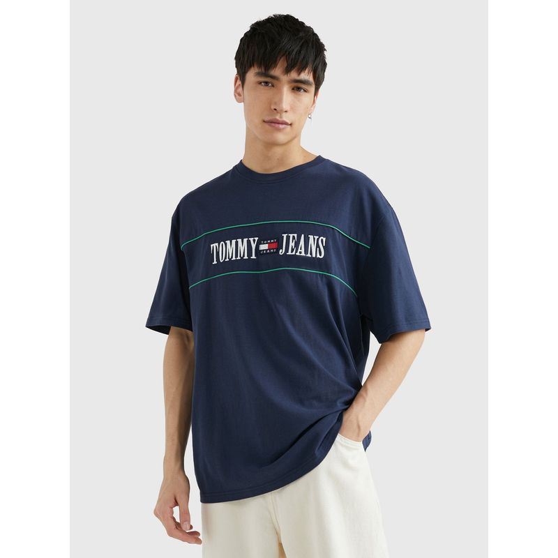 TOMMY HILFIGER - Polera Archive Con Parche Azul Tommy Jeans