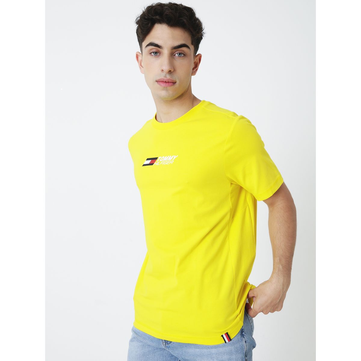 TOMMY HILFIGER - Polera Sport Essential Logo Amarillo Tommy Hilfiger