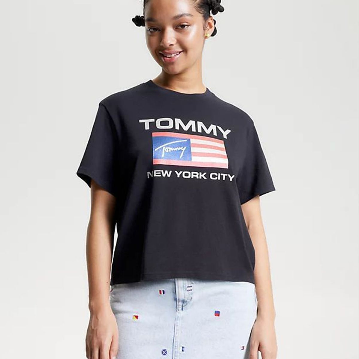 TOMMY HILFIGER - Polera Modern Flag  Azul Tommy Jeans