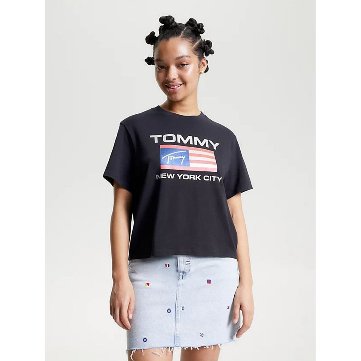 TOMMY HILFIGER - Polera Modern Flag  Azul Tommy Jeans