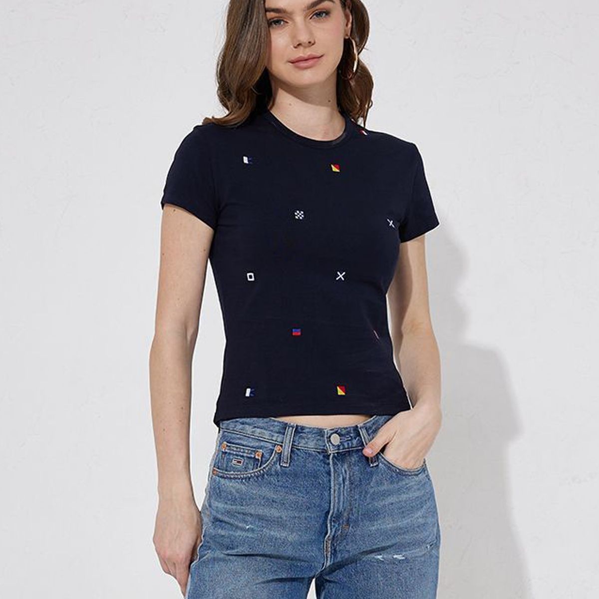 TOMMY HILFIGER - Polera Baby Archive Critter Azul Tommy Jeans