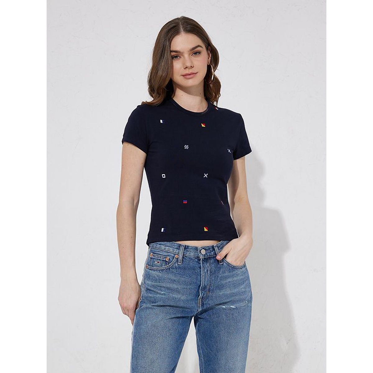TOMMY HILFIGER - Polera Baby Archive Critter Azul Tommy Jeans