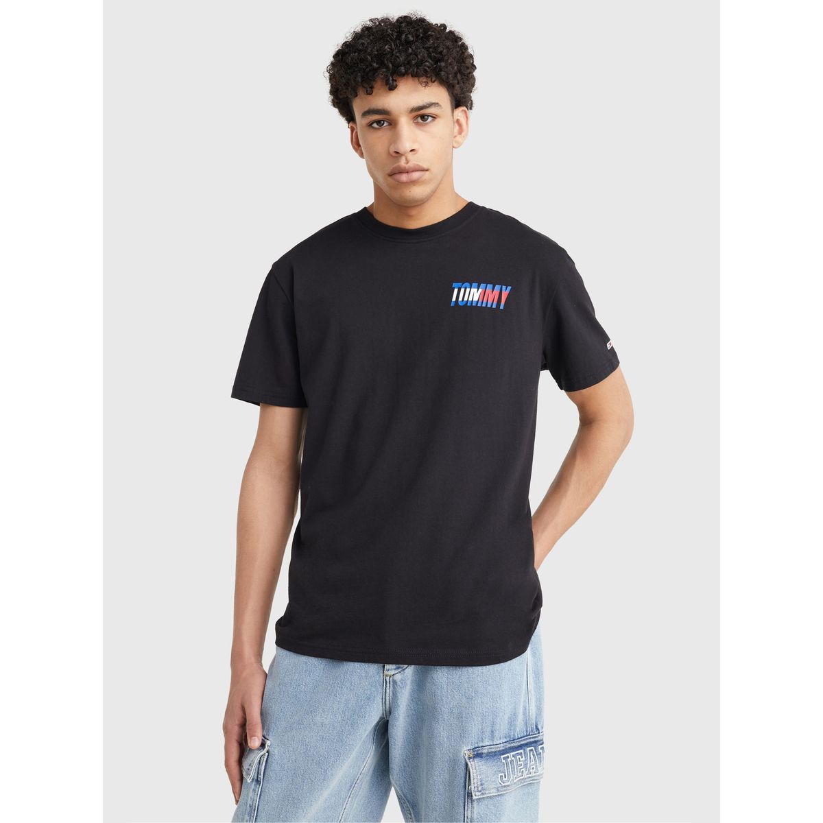 TOMMY HILFIGER - Polera Essential Corporate Negro Tommy Jeans.