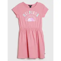 TOMMY HILFIGER - Vestido Sunshine Con Logo Rosado Niña
