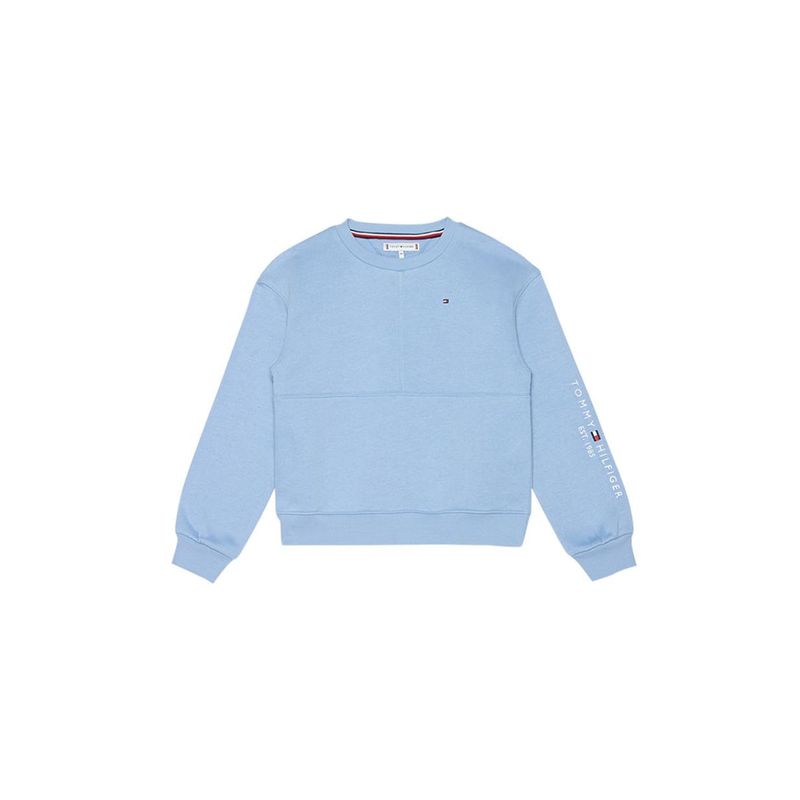 TOMMY HILFIGER - Polerón C-Neck Con Logo Celeste Niña Tommy Hilfiger