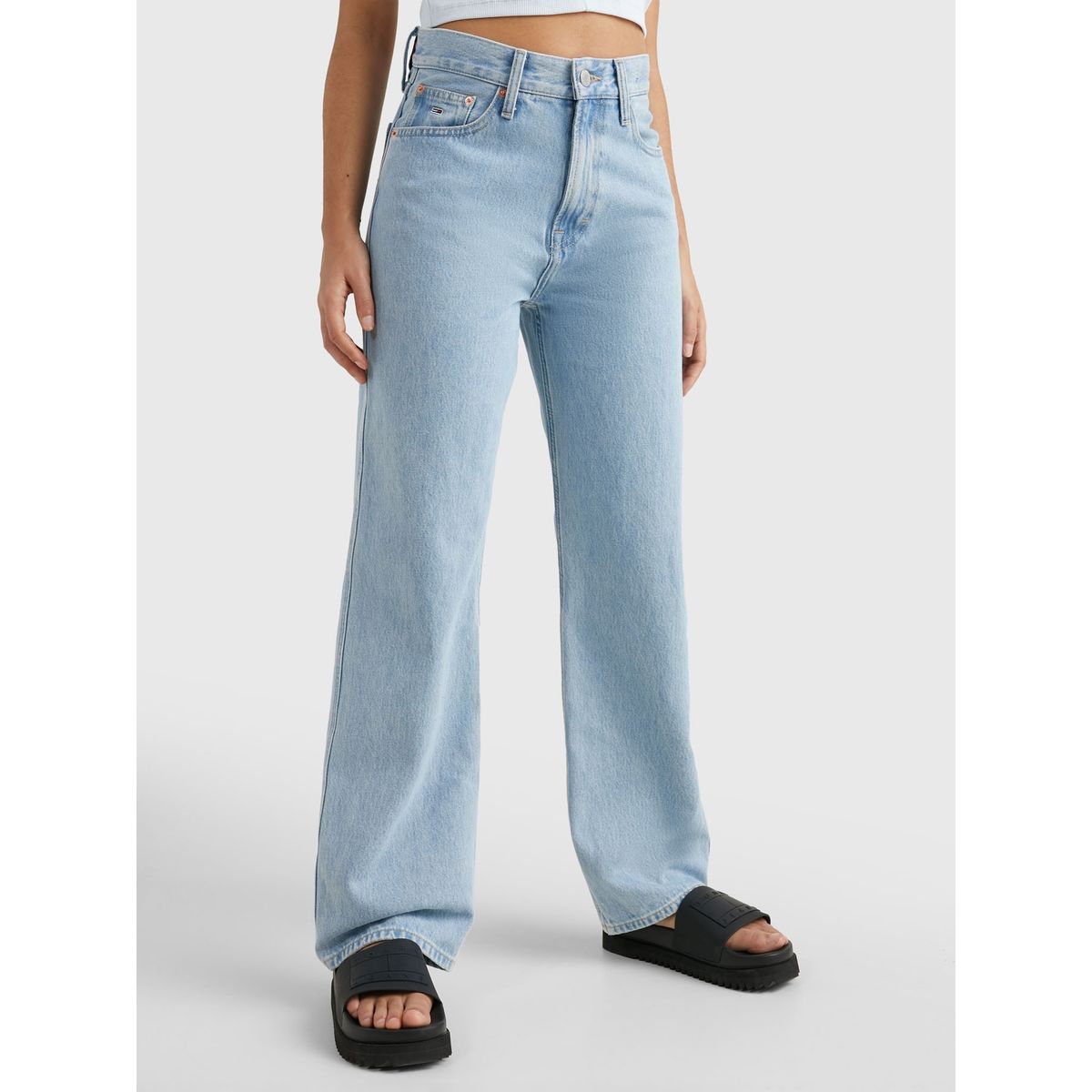 TOMMY HILFIGER - Jeans Betsy Wide Leg Talle Medio Celeste Tommy Jeans