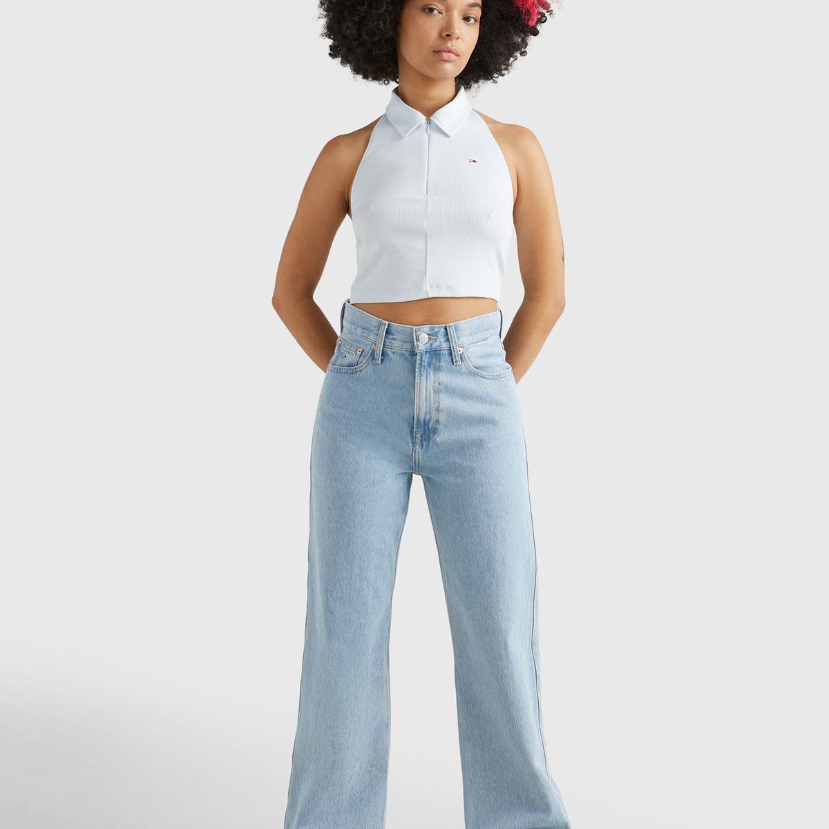 TOMMY HILFIGER - Jeans Betsy Wide Leg Talle Medio Celeste Tommy Jeans