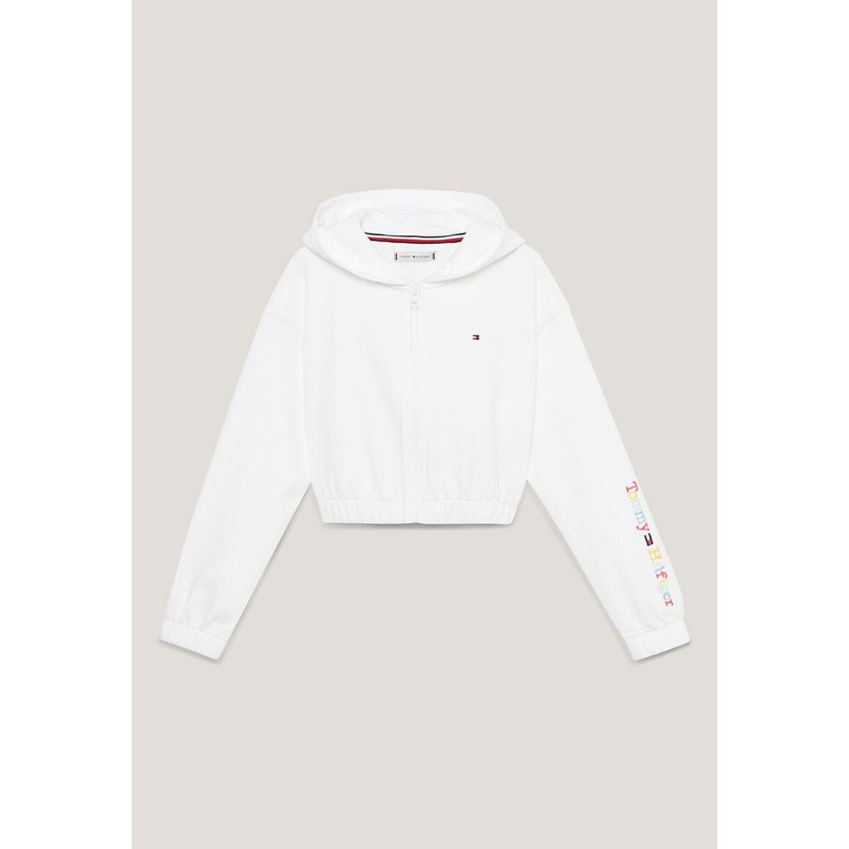 TOMMY HILFIGER - Polerón Hoodie Con Logo Blanco Niña Tommy Hilfiger