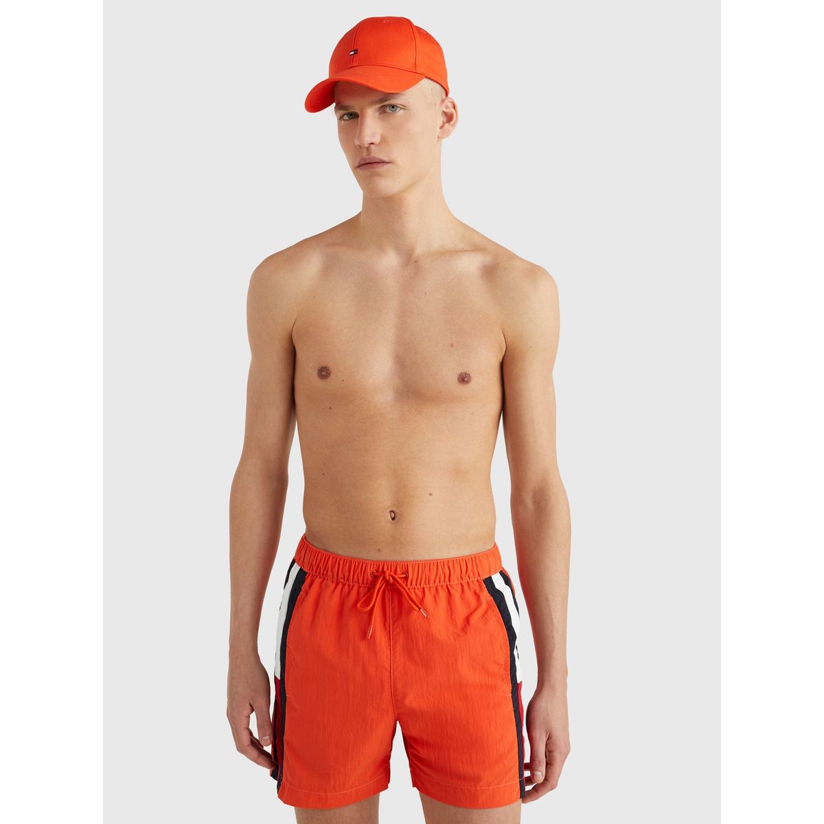 TOMMY HILFIGER - Traje De Baño Largo Medio Con Bandera Naranjo Tommy Hilfiger