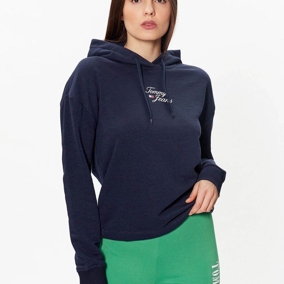 TOMMY HILFIGER - Polerón Hoodie Essential Azul Tommy Jeans