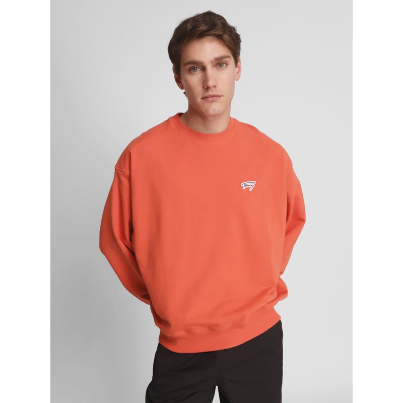 TOMMY HILFIGER - Polerón Boxy Signature Naranjo Tommy Jeans