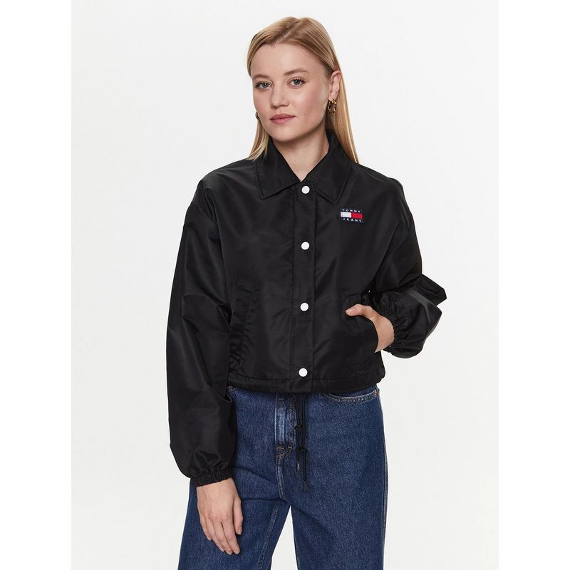 TOMMY HILFIGER - Chaqueta Cropped Back Logo Negro Tommy Jeans