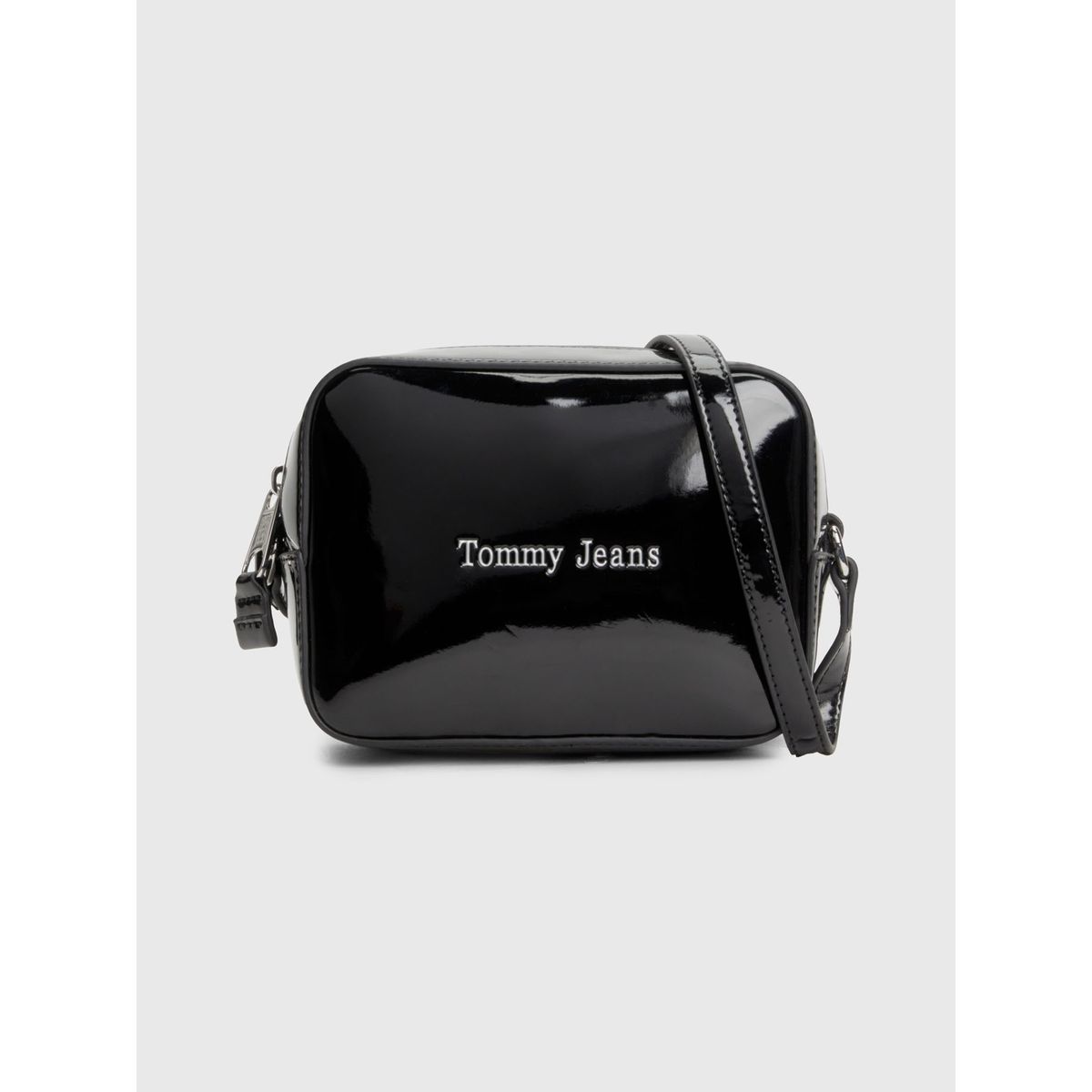 TOMMY HILFIGER - Bandolera Con Acabado De Charol Negro Tommy Hilfiger