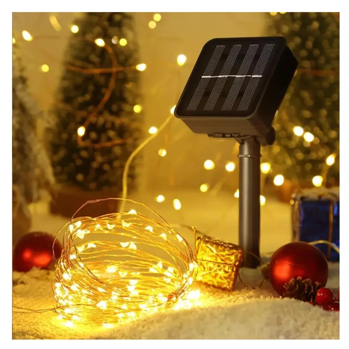 GENERICO - Guirnalda SOLAR 100 Led Luz HADA Cálida