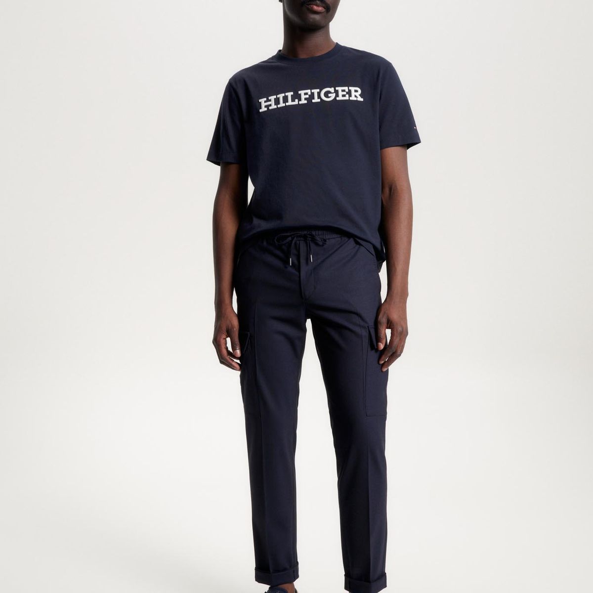 TOMMY HILFIGER - Polera Bordada Monotype Azul Tommy Hilfiger.