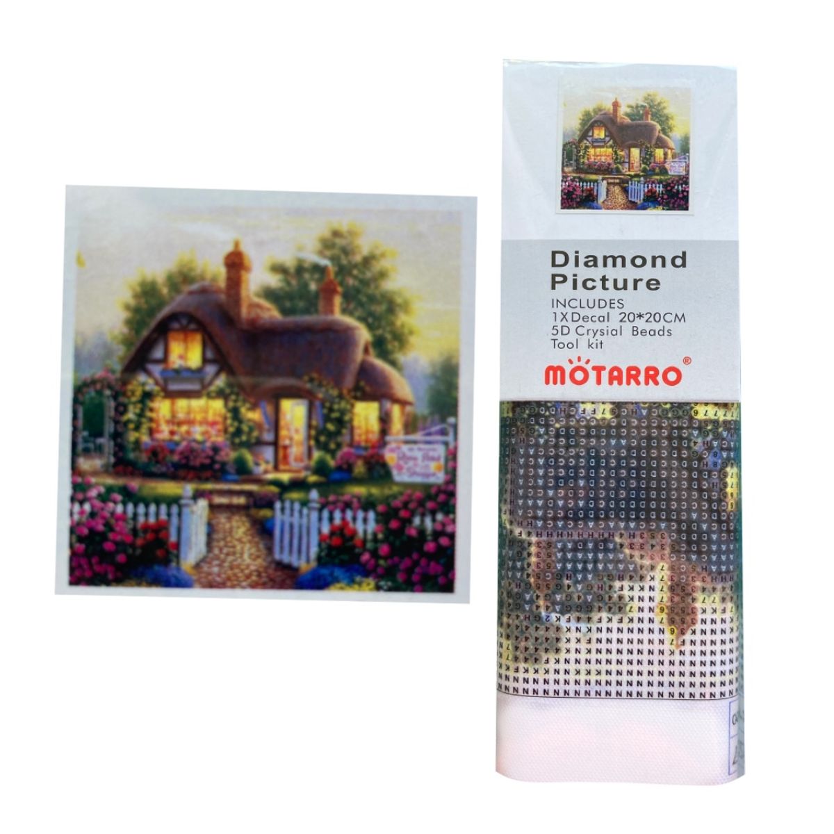 GENERICO - Pintura con diamantes - Casa chimenea 20X20