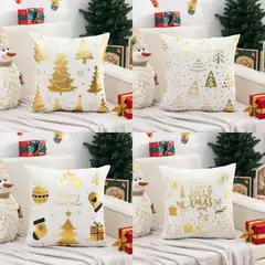 GENERICO - Fundas de Navidad pack 4 Surtidas terciopelo - Blanco